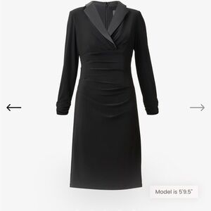 Adrianna Papell Black Cowl Neck Ruched Cocktail Dress